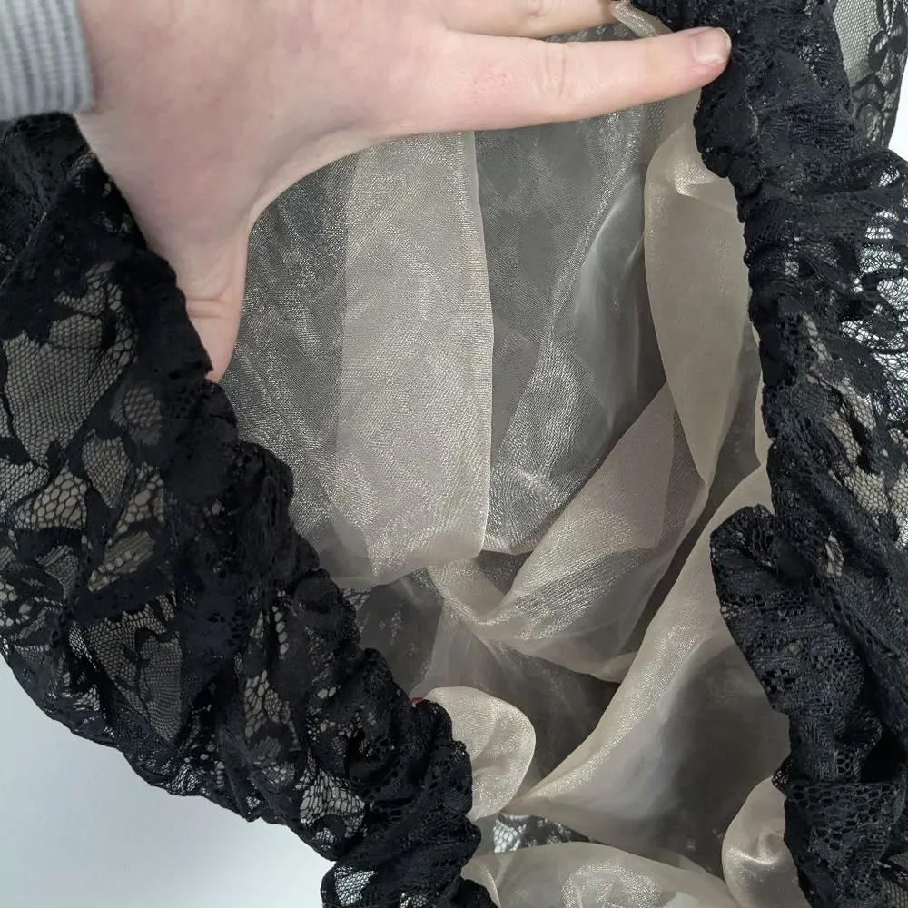 NWT Anthropologie Black Lace Bubble Dress Slip - Picture 9 of 11